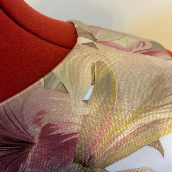 Enfocus Studio Womens Size 8 Ivory Floral Shimmer Lily Chain Sleeveless Dress - Picture 9 of 12